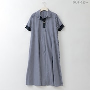 リブジョイントストライプワンピース  [61716371]natural mist