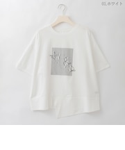 イレギュラーヘムアートプリントカットソー  [22011539]natural mist