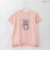ボトルフラワープリント刺繍デザインTシャツ  [22011542]natural mist
