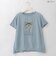 フラワーパンプキンプリント刺繍デザインTシャツ  [22011543]natural mist