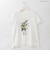 フラワーブーケプリント刺繍デザインTシャツ  [22011544]natural mist