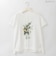 フラワーブーケプリント刺繍デザインTシャツ  [22011544]natural mist