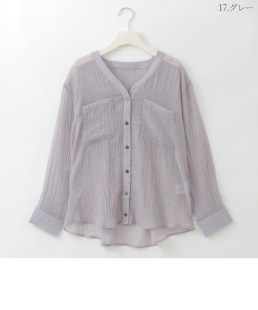 バックシャーリング2WAYシアーシャツ  [30113703]natural mist
