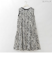 【リバーシブル】ボタニカル柄ノースリーブワンピース  [41716393]natural mist
