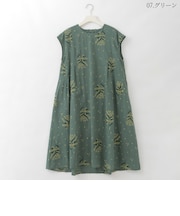 フラワー刺繍コットンリネンワンピース  [61716365]natural mist