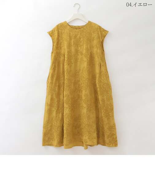 エンブロイダリーフレンチワンピース  [61716373]natural mist