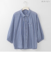 シアーストライプポケットシャツ  [61713852]natural mist