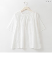 アイレットレースコットンブラウス  [30113700]natural mist