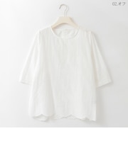 スカラップヘムコットンレースブラウス  [30113701]natural mist