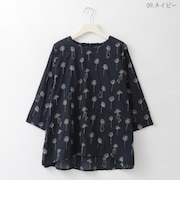モチーフ刺繍デザインコットンブラウス  [41713680]natural mist