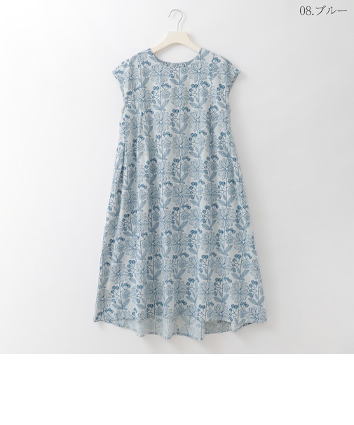 コットンリネンフラワープリントワンピース  [41716391]natural mist