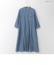 【洗える】バックティアードデニムデザインワンピース  [71216413]natural mist