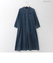 【洗える】バックティアードデニムデザインワンピース  [71216413]natural mist