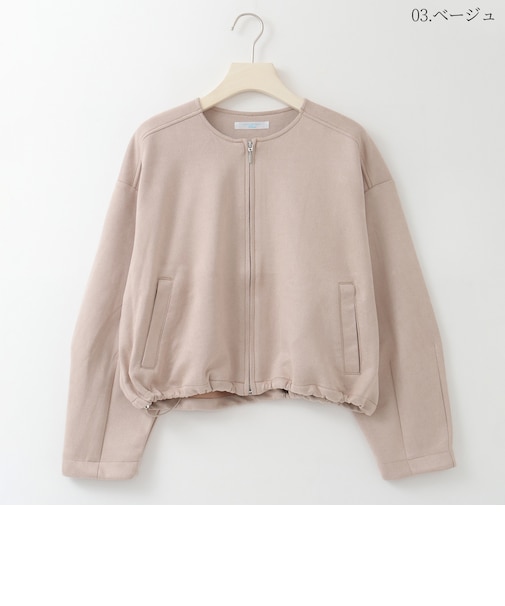 ピーチスキンショート丈ブルゾン  [31814516]natural mist