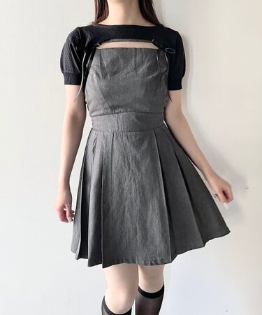 ショートニット×キャミワンピースセット