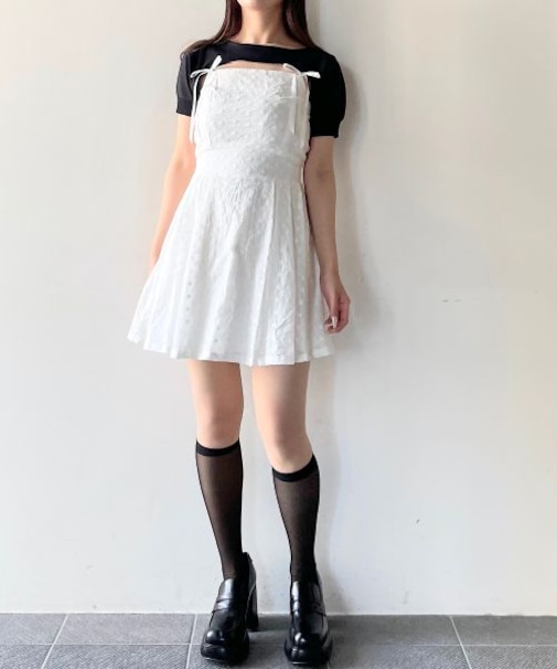 ショートニット×キャミワンピースセット