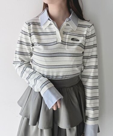 ダブルカラーポロニット