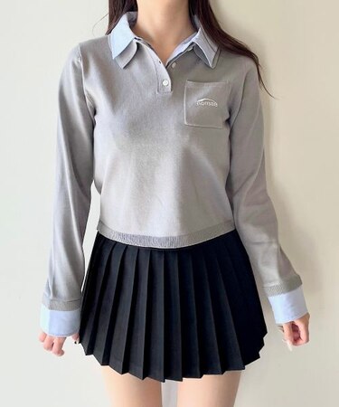 ダブルカラーポロニット