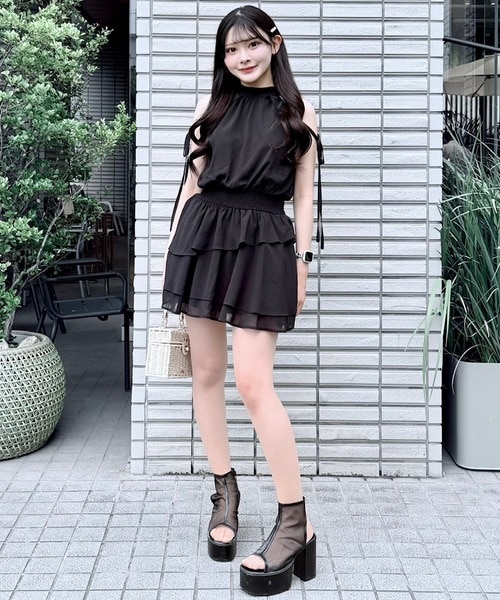 【ちょこ】アメスリミニワンピース アメスリフリルミニワンピース｜ワンウェイの通販｜&mall