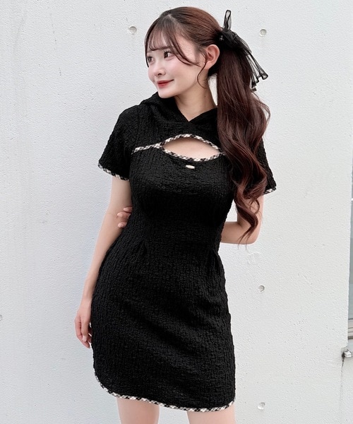 BACKリボンドッキングミニワンピース BACKリボンドッキングミニワンピース – PARK by one way（パーク