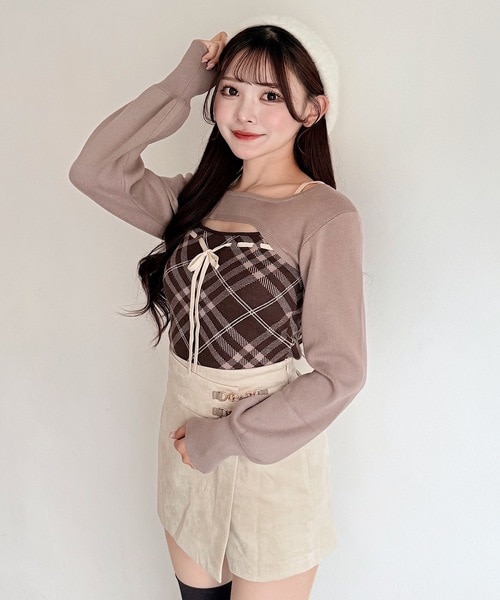 リボンキャミボレロアンサンブルニット｜ワンウェイの通販｜&mall