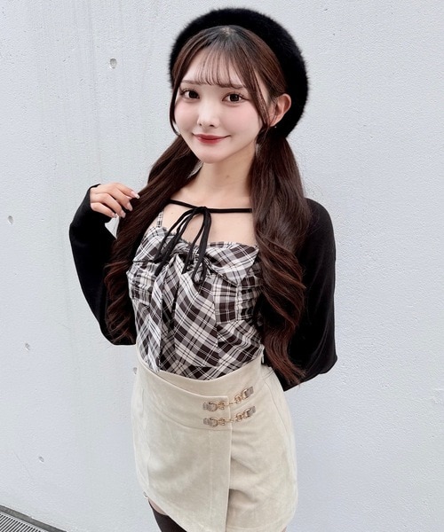 リボンキャミワンピアンサンブル リボンキャミボレロアンサンブルニット｜ワンウェイの通販