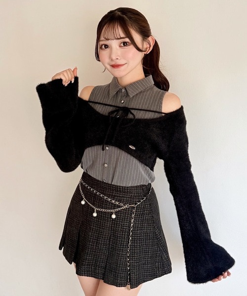 シャツレイヤードシャギーニット｜ワンウェイの通販｜&mall（アンド