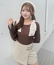 ショルダーリボンニット