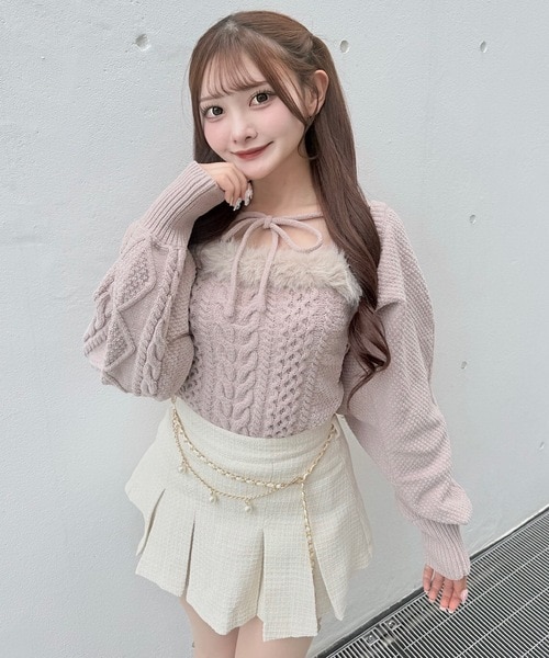 リボンキャミボレロアンサンブルニット｜ワンウェイの通販｜&mall