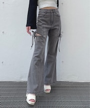 サイドリボンデニムパンツ