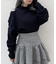 シャーリング袖カシュクールニット