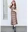 シャギーボレロロングチェックワンピース