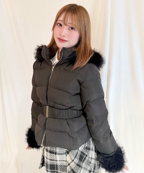 ラメツィードショートダウンコート｜ワンウェイの通販｜&mall（アンド