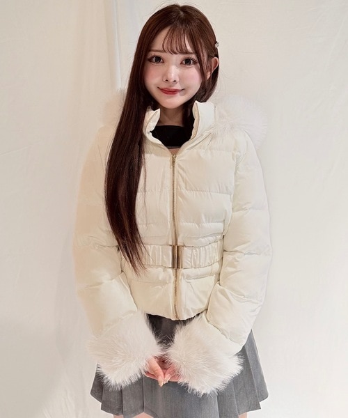 【新品】マークアンドロナ・ロングダウン・2WAYフード付ダウン・ホワイト 46 新品】マークアンドロナ・ロングダウン・2WAYフード付ダウン