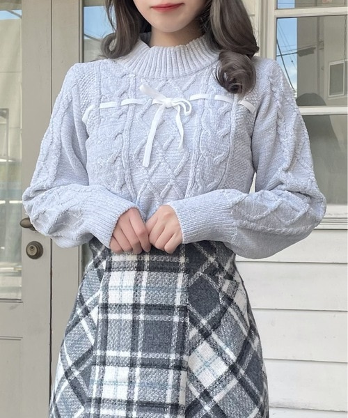 シャギーボレロロングチェックワンピース｜ワンウェイの通販｜&mall