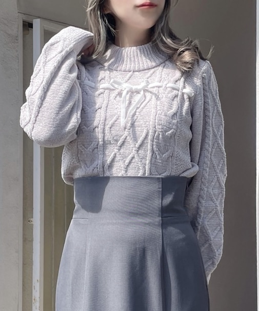 モールリボンニット