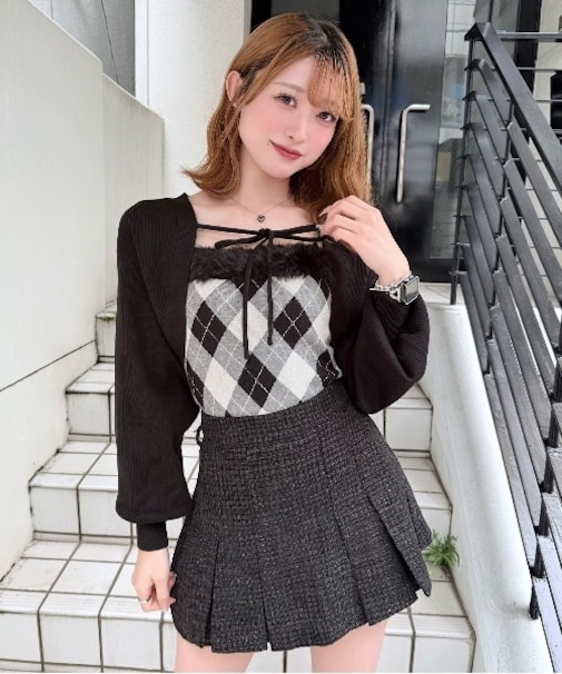 ボレロセットファーアーガイルトップス