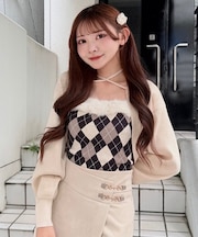 ボレロセットファーアーガイルトップス