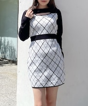 ジャガードバックリボンワンピース