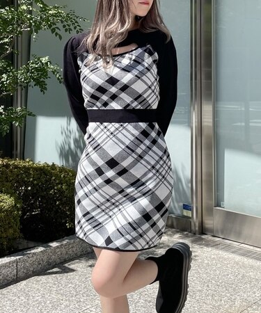 ジャガードバックリボンワンピース