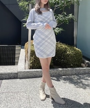 ジャガードバックリボンワンピース