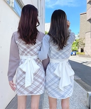 ジャガードバックリボンワンピース