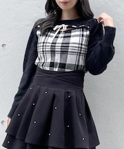 フロントアキリボンニット