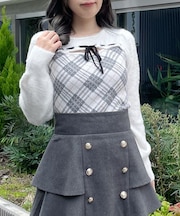 フロントアキリボンニット