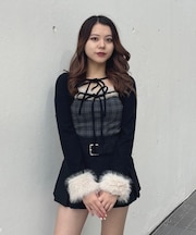 ファー付きボレロ風トップス