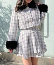 ファー付バイカラーセットアップ