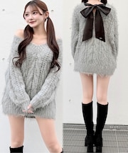 バックリボンダーリンニット