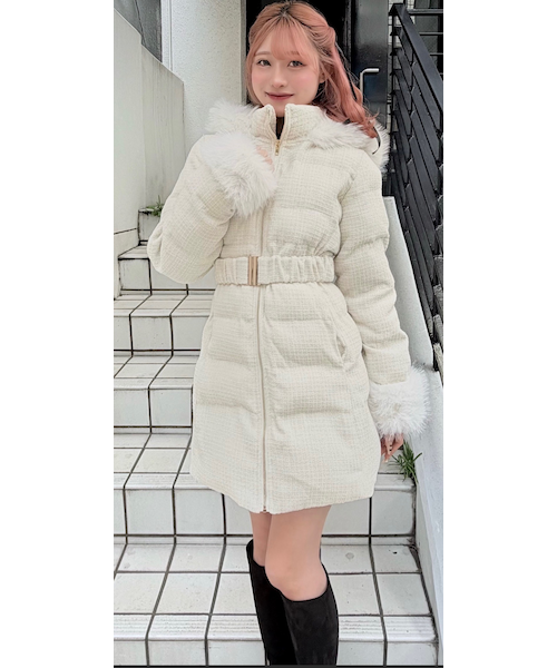 ラメツィードショートダウンコート｜ワンウェイの通販｜&mall（アンド