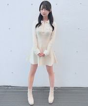 チェーンカラーZIPニットワンピース