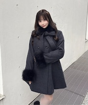 ボウタイウールコート